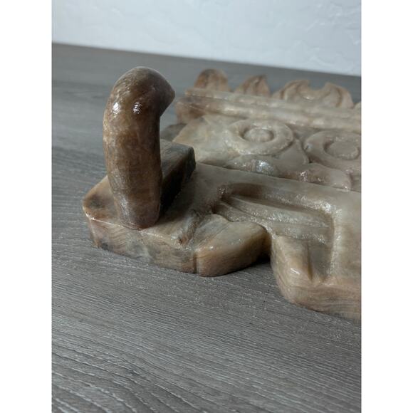 Vintage Hand-Carved Onyx Stone Wall Mask Hook Inspired Tribal Art  7.4 lbs – 11” - Picture 3 of 10